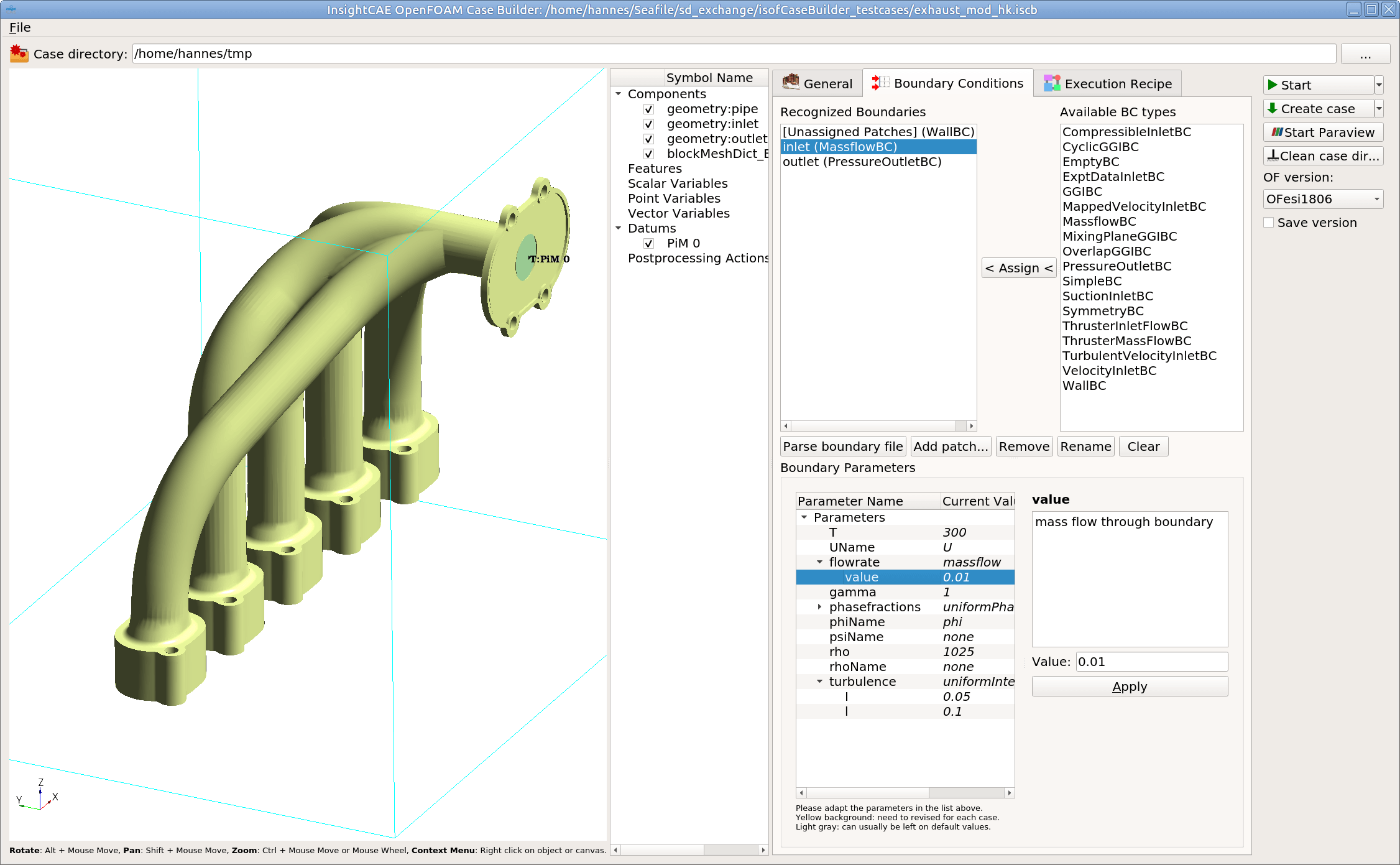 InsightCAE OpenFOAM Case Builder - Boundary Condition Setup